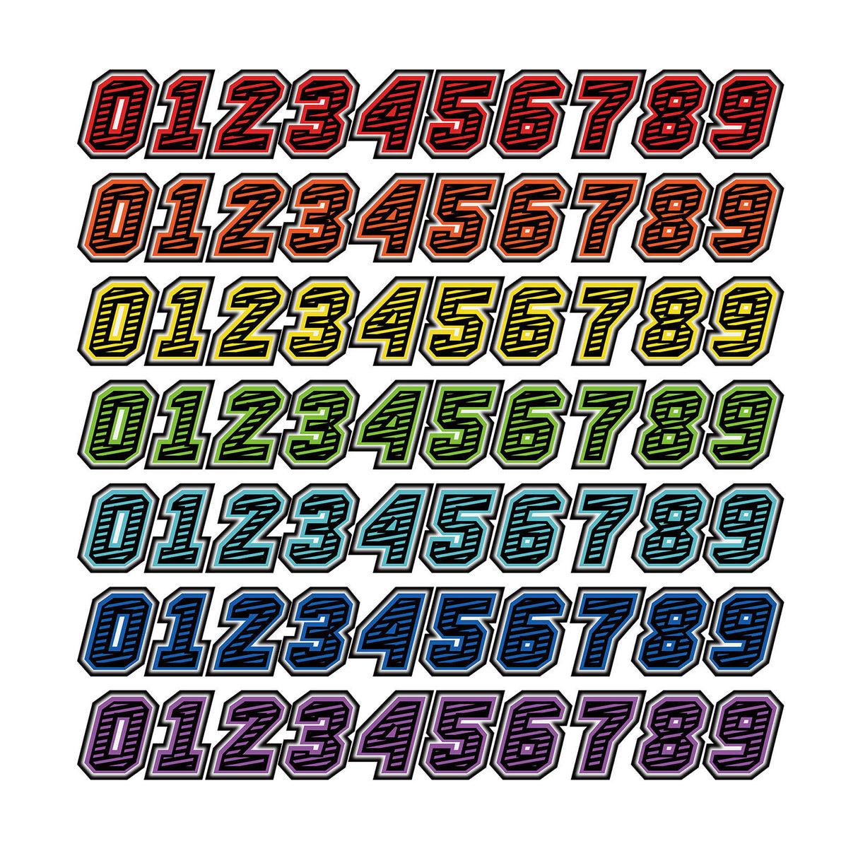 6inch (2 color) Jersey Numbers - Template - Rhinestone Artwork