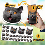 Pet Portrait Stickers | Custom Cat Sticker, Custom contour cut stickers, personalize stickers, Turn Photo Into Sticker, Custom Photo Sticker