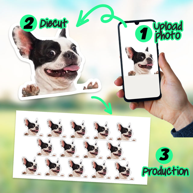 Pet Portrait Stickers | Custom Dog Sticker, Custom contour cut stickers, personalize stickers, Turn Photo Into Sticker, Custom Photo Sticker - StickerBao Wheel Sticker Store