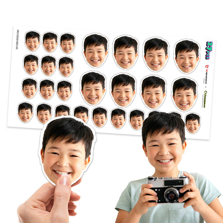 Custom Photo Sticker - Face Sticker Sheet | Baby Stickers, Personalized Face Stickers, Turn Photo Into Sticker, Custom contour cut stickers - StickerBao Wheel Sticker Store