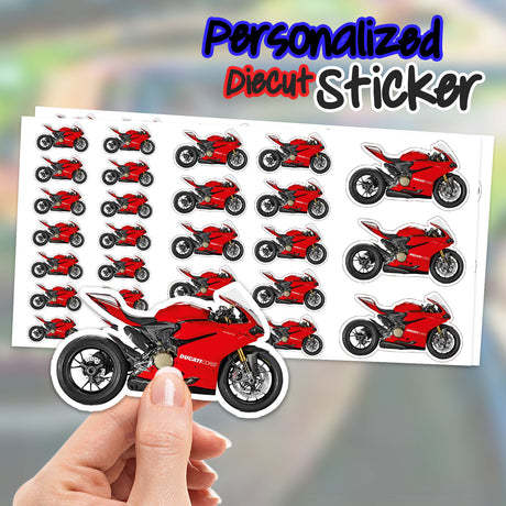 Custom Motorcycle Sticker, Custom Bike Sticker, Custom Photo Sticker, Motor Sticker, Custom Sticker, Gift for Him, Turn Photo Into Sticker - StickerBao Wheel Sticker Store