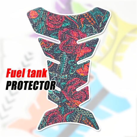 Motorcycle Tank Pad Anti Slip Shield Gas Tank Pad Protector Pattern Fish Bone - StickerBao Wheel Sticker Store