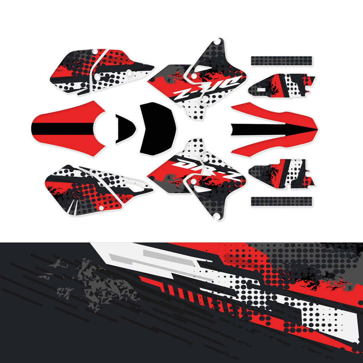 For Suzuki DRZ400 / SM 2000 2001 2002 2003 2004 2005 2006 2007 2008 2009 2010 2011 2012 2013 2014 2015 2016 2017 2018 2019 Motocoss MX Dirt Bike Fairing Wrap Sticker Graphic Vinyl Decal Radiator Shroud Front Rear Fender Low Fork Swing Panel Backgrounds Airbox Fashion Accessory Kit Set F01 Stickerbao