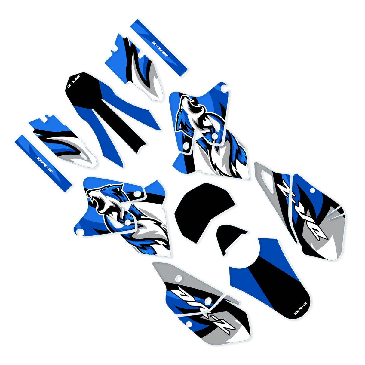 For Suzuki DRZ400 / SM 2000 2001 2002 2003 2004 2005 2006 2007 2008 2009 2010 2011 2012 2013 2014 2015 2016 2017 2018 2019 Motocoss MX Dirt Bike Fairing Wrap Sticker Graphic Vinyl Decal Radiator Shroud Front Rear Fender Low Fork Swing Panel Backgrounds Airbox Fashion Accessory Kit Set F05 Stickerbao