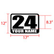 Racing Autocross Numbers Sticker Custom Name Vinyl Decal 2 pieces 10 inch 12 inch 14 inch - StickerBao Wheel Sticker Store