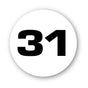 Custom Racing Number Stickers - Race Circle Sticker with Outline - Vinyl Track Day Stickers (2 Sets) - 006H - StickerBao Wheel Sticker Store