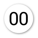 Calcomanía de vinilo con números de carreras de autocross personalizados, 2 piezas, círculo, palabras negras, fondo blanco, diámetro de 8 pulgadas, 10 pulgadas, 12 pulgadas, 15 pulgadas y 18 pulgadas