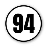 カスタムオートクロスレーシングナンバーステッカービニールデカール 2 個サークル黒単語白背景直径 8 "10" 12" 15" 18" インチ