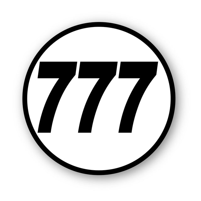 Calcomanía de vinilo con números de carreras de autocross personalizados, 2 piezas, círculo, palabras negras, fondo blanco, diámetro de 8 pulgadas, 10 pulgadas, 12 pulgadas, 15 pulgadas y 18 pulgadas