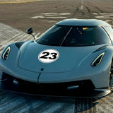 Calcomanía de vinilo con números de carreras de autocross personalizados, 2 piezas, círculo, palabras negras, fondo blanco, diámetro de 8 pulgadas, 10 pulgadas, 12 pulgadas, 15 pulgadas y 18 pulgadas