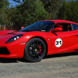 Calcomanía de vinilo con números de carreras de autocross personalizados, 2 piezas, círculo, palabras negras, fondo blanco, diámetro de 8 pulgadas, 10 pulgadas, 12 pulgadas, 15 pulgadas y 18 pulgadas