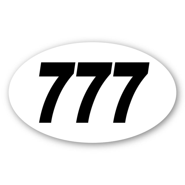Custom Racing Number Stickers - Race Oval Number - Racing Numbers Set of 2 - 006F