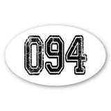 Custom Racing Number Stickers - Race Oval Number - 2 Piece Set for Motorsport - 006G