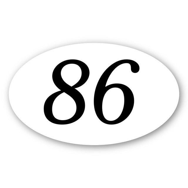 Custom Racing Number Stickers - Race Oval Number - Customizable Durable Decals (Set of 2) - 006J