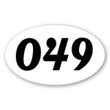 Custom Racing Number Stickers - Race Oval Number - Perfect for Track Days and Racing (Set of 2) - 006K