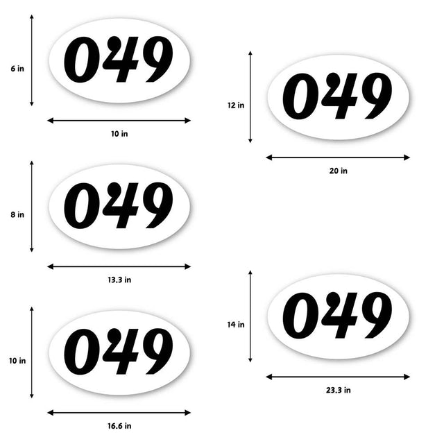 Custom Racing Number Stickers - Race Oval Number - Perfect for Track Days and Racing (Set of 2) - 006K