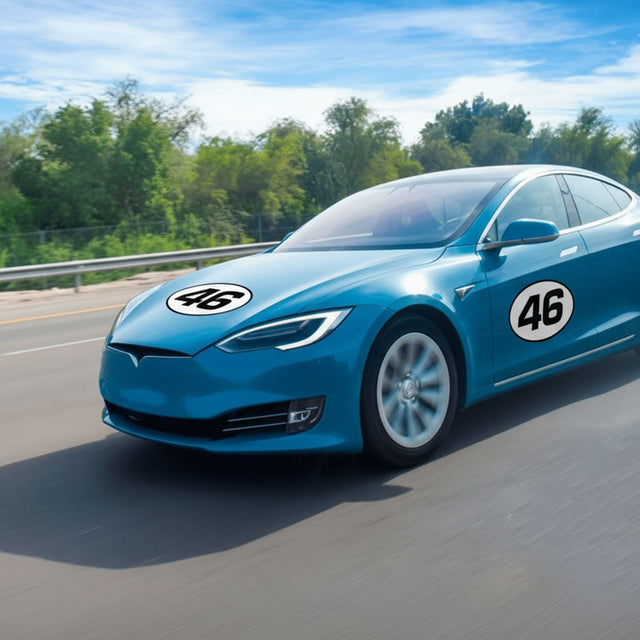 Custom Racing Number Stickers - Race Oval Number - Custom 2-Piece Sticker Set - 006I