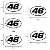 Custom Racing Number Stickers - Race Oval Number - Custom 2-Piece Sticker Set - 006I