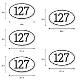 Custom Racing Number Stickers - Race Oval Number -Bold Thin Track Day Style (Set of 2) - 006L