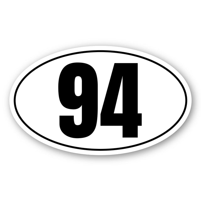 Custom Racing Number Stickers - Race Oval Number - Personalized Race Track Decals (2 of set) - 006D