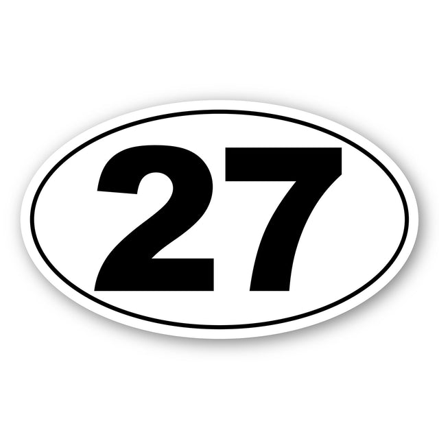 Custom Racing Number Stickers - Race Oval Number - STICKERBAO Track Day Gear (2 of set) - 006E