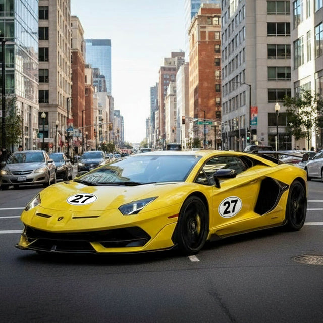 Custom Racing Number Stickers - Race Oval Number - STICKERBAO Track Day Gear (2 of set) - 006E