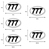 Custom Racing Number Stickers - Race Oval Number - Racing Numbers Set of 2 - 006F