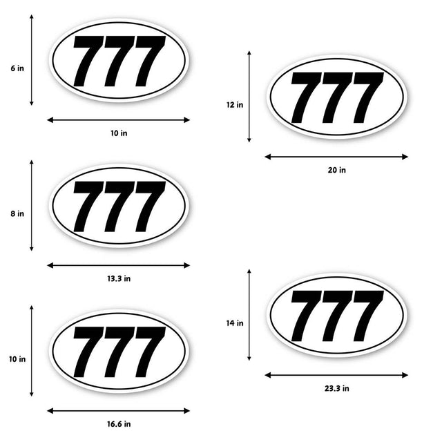 Custom Racing Number Stickers - Race Oval Number - Racing Numbers Set of 2 - 006F
