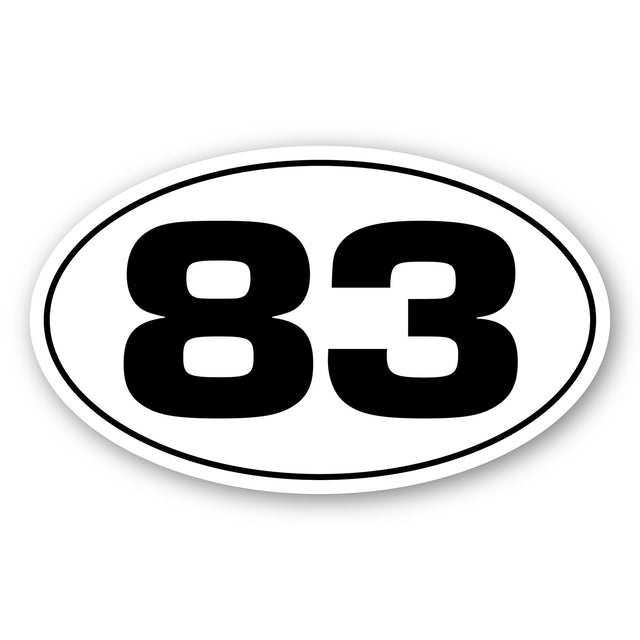Custom Racing Number Stickers - Race Oval Number - Vinyl Track Day Stickers (2 Sets) - 006H