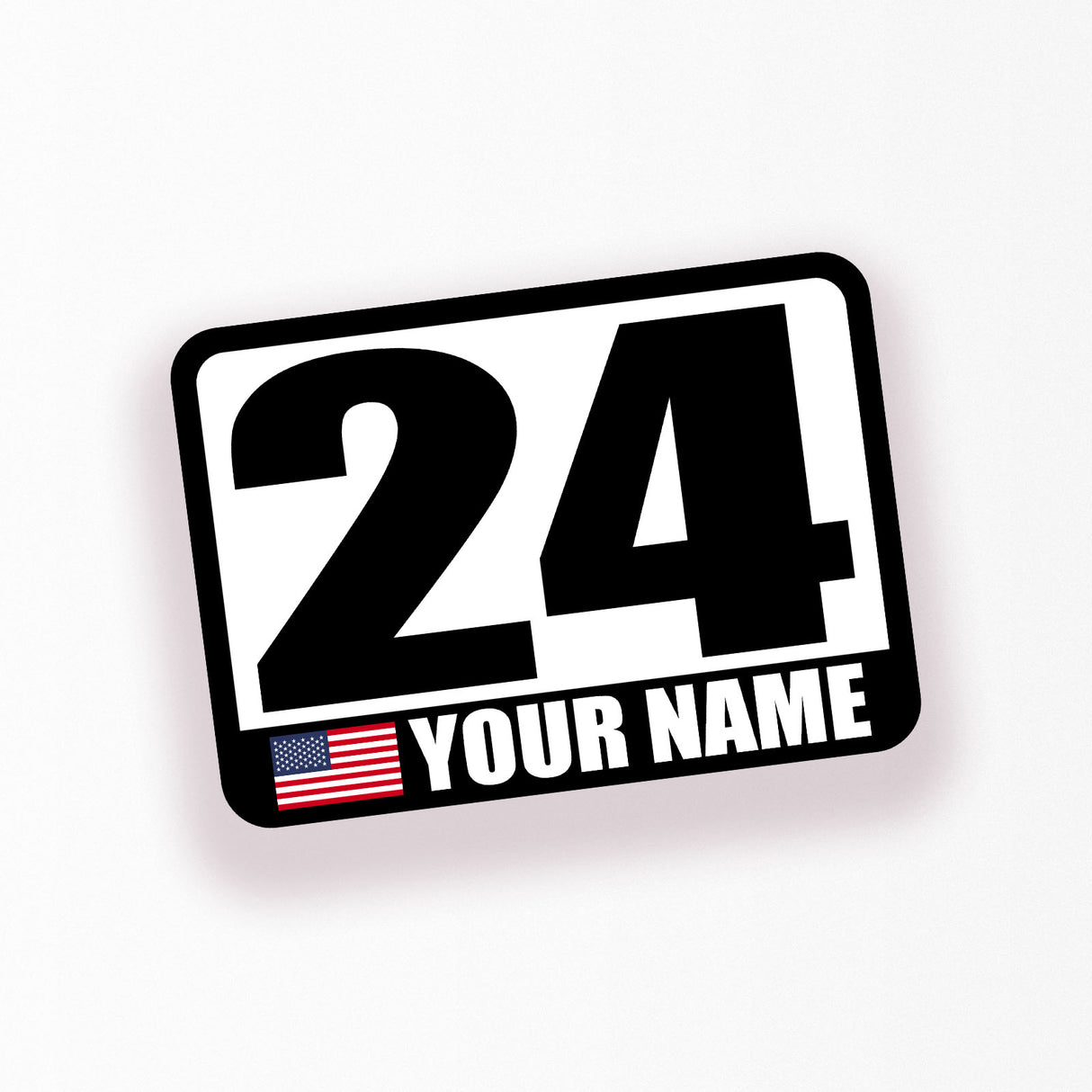Custom Racing Autocross Numbers Sticker Name Flag Vinyl Decal 2 pieces 10 inch 12 inch 14 inch - StickerBao Wheel Sticker Store