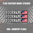 Bike Team Name Sticker with Country Flag Decal Personalized Customized Racing Track Car Bike Bicycle Kart Motorcycle (3 pcs.) 180+ flags - StickerBao Wheel Sticker Store