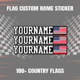 Bike Team Name Sticker with Country Flag Decal Personalized Customized Racing Track Car Bike Bicycle Kart Motorcycle (3 pcs.) 180+ flags