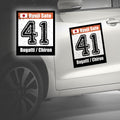 Retro Car Racing Numbers Sticker Custom Autocross Magnet Vinyl Decal Name Make Model Flag 2 pieces 12 inch x 14 inch - StickerBao Wheel Sticker Store