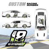 Get the winning edge with our custom racing number graphics.