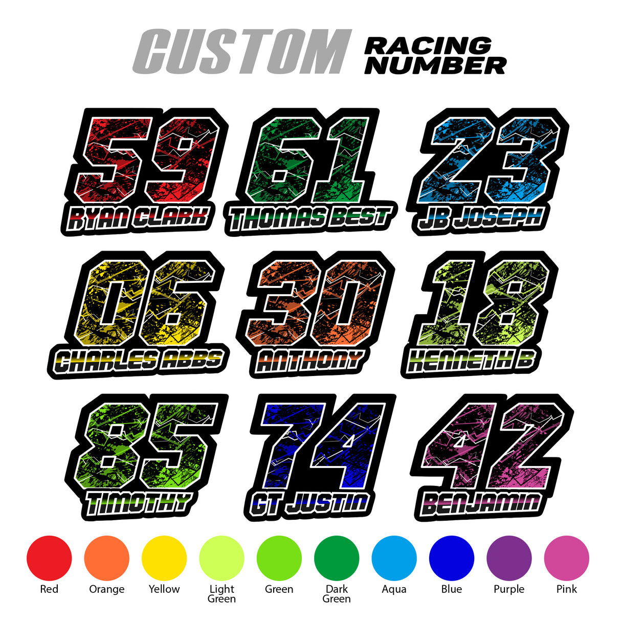 198 Racing Number Racing Numbers Decals