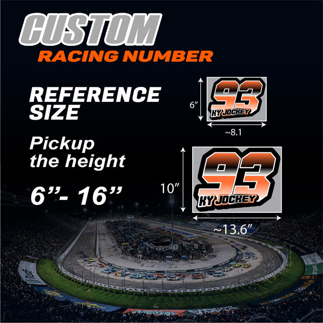 T15 Custom Racing Number Stickers Track Day Number Decals Rally Car Motocross Off-Road Bike - StickerBao Wheel Sticker Store