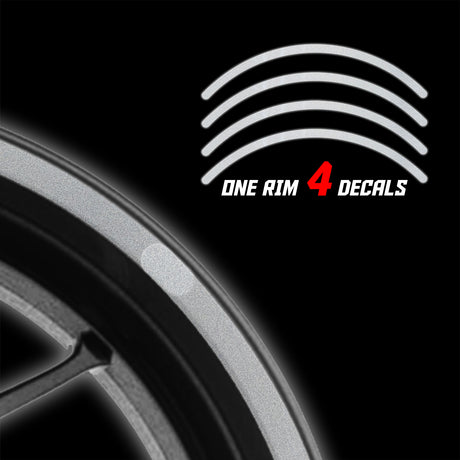 17 inch White Reflective Standard Edge Rim Sticker Universal Motorcycle Rim Wheel Stripe Decal For Honda - StickerBao Wheel Sticker Store