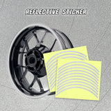 17 inch White Reflective Standard Edge Rim Sticker Universal Motorcycle Rim Wheel Stripe Decal For Yamaha - StickerBao Wheel Sticker Store
