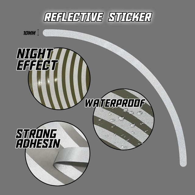 17 inch White Reflective Standard Edge Rim Sticker Universal Motorcycle Rim Wheel Stripe Decal For Honda - StickerBao Wheel Sticker Store