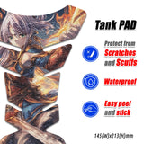 Motorcycle Tank Protectors Tank Pad Gas Anti Slip Pattern Fish Bone Anime Artistic