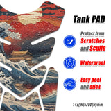 Motorcycle Tank Protectors Gas Tank Pad Shield Anti Slip Pattern Vintage Wave - StickerBao Wheel Sticker Store
