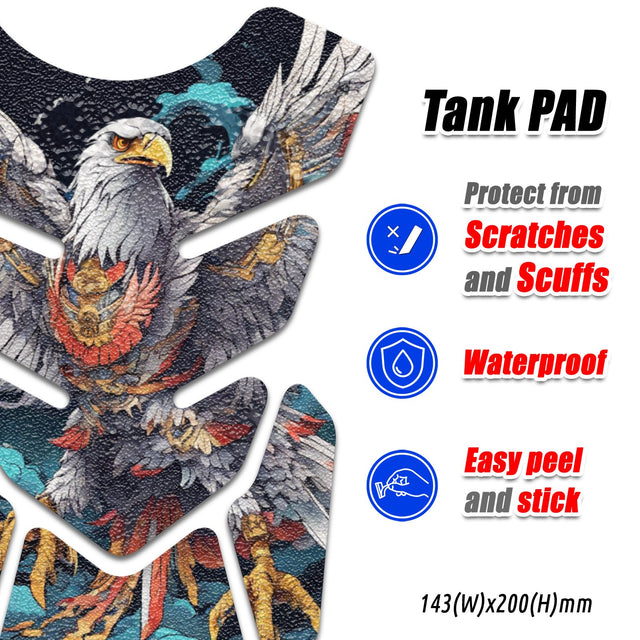 Motorcycle Tank Protectors Gas Tank Pad Shield Anti Slip Pattern Neon Fantasy Art