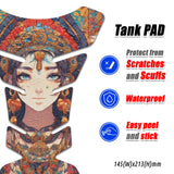 Motorcycle Tank Protectors Tank Pad Gas Anti Slip Pattern Fish Bone Anime Artistic