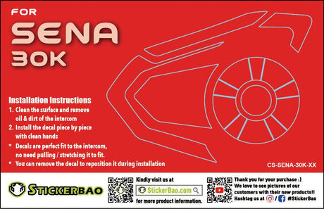 For SENA 30K Communication System Use Protection Decal Stickers - StickerBao Wheel Sticker Store