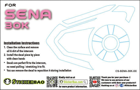 For SENA 30K Communication System Use Protection Decal Stickers - StickerBao Wheel Sticker Store