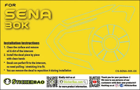 For SENA 30K Communication System Use Protection Decal Stickers - StickerBao Wheel Sticker Store