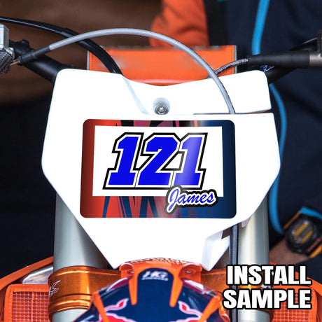 [Do It Your Way] Personal Custom Dirt Bike Race Number Plate Stickers Name Decals Graphics 3 pcs Rectangle - StickerBao Wheel Sticker Store