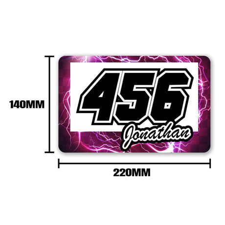 [Do It Your Way] Personal Custom Dirt Bike Race Number Plate Stickers Name Decals Graphics 3 pcs Rectangle - StickerBao Wheel Sticker Store
