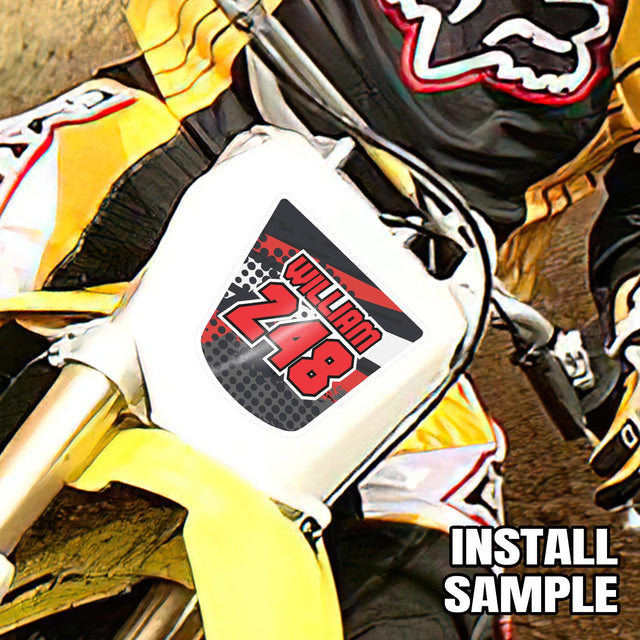 [Do It Your Way] Personal Custom Dirt Bike Race Number Plate Stickers Name Decals Graphics 3 pcs Trapezoidal - StickerBao Wheel Sticker Store