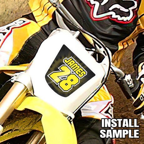 [Do It Your Way] Personal Custom Dirt Bike Race Number Plate Stickers Name Decals Graphics 3 pcs Trapezoidal - StickerBao Wheel Sticker Store